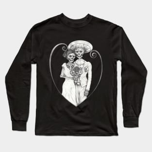 Skeleton lovers couple mexican wedding. Long Sleeve T-Shirt